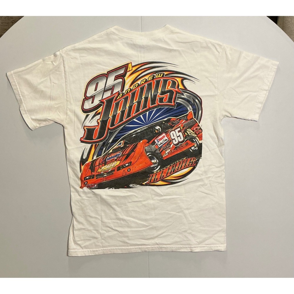 Andrew Johns #95 UMP Pro Modified Dirt Race Car Driver T-Shirt Mens M White